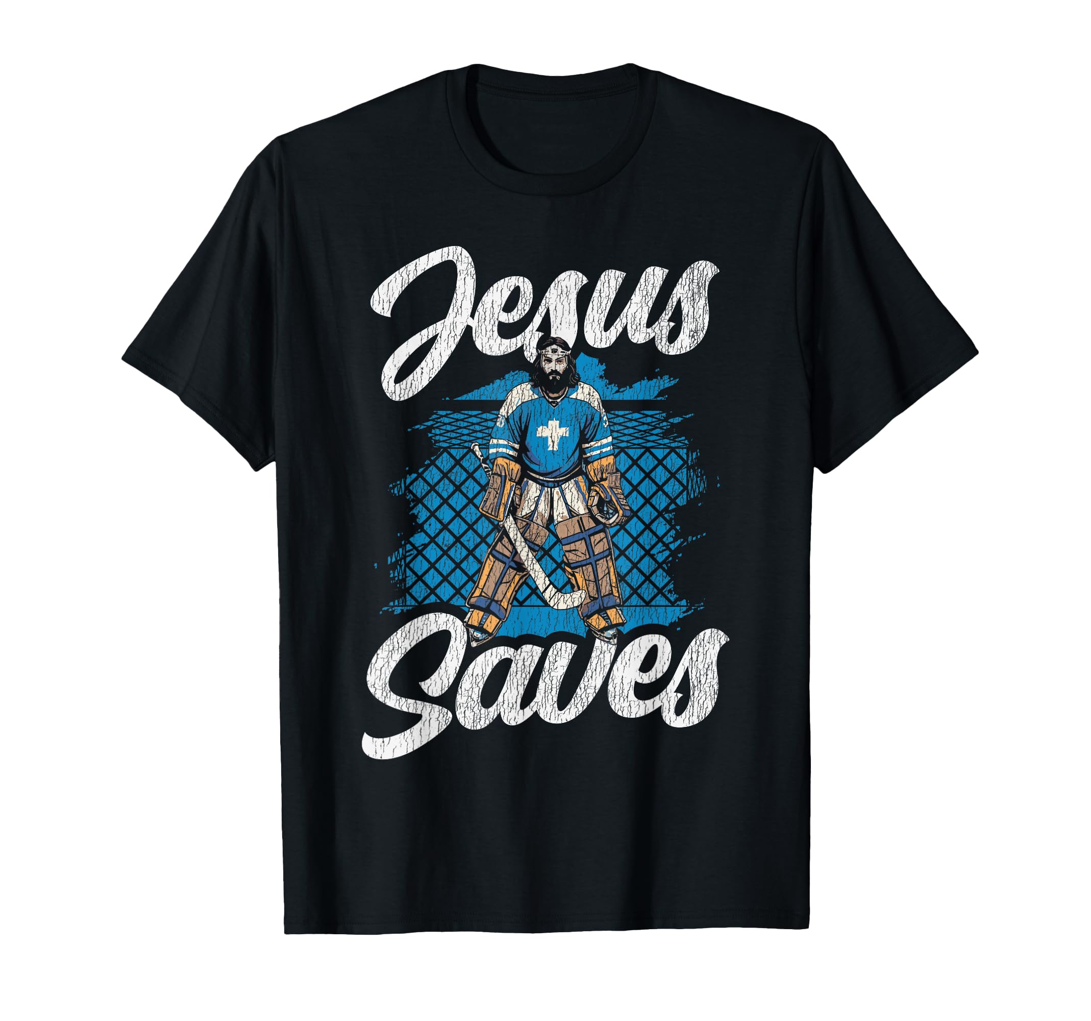 Ice Hockey Goalie Goalkeeper Jesus T-Shirt - Custom Art Print for Adults - T-Shirt, Sweatshirt, Hoodie