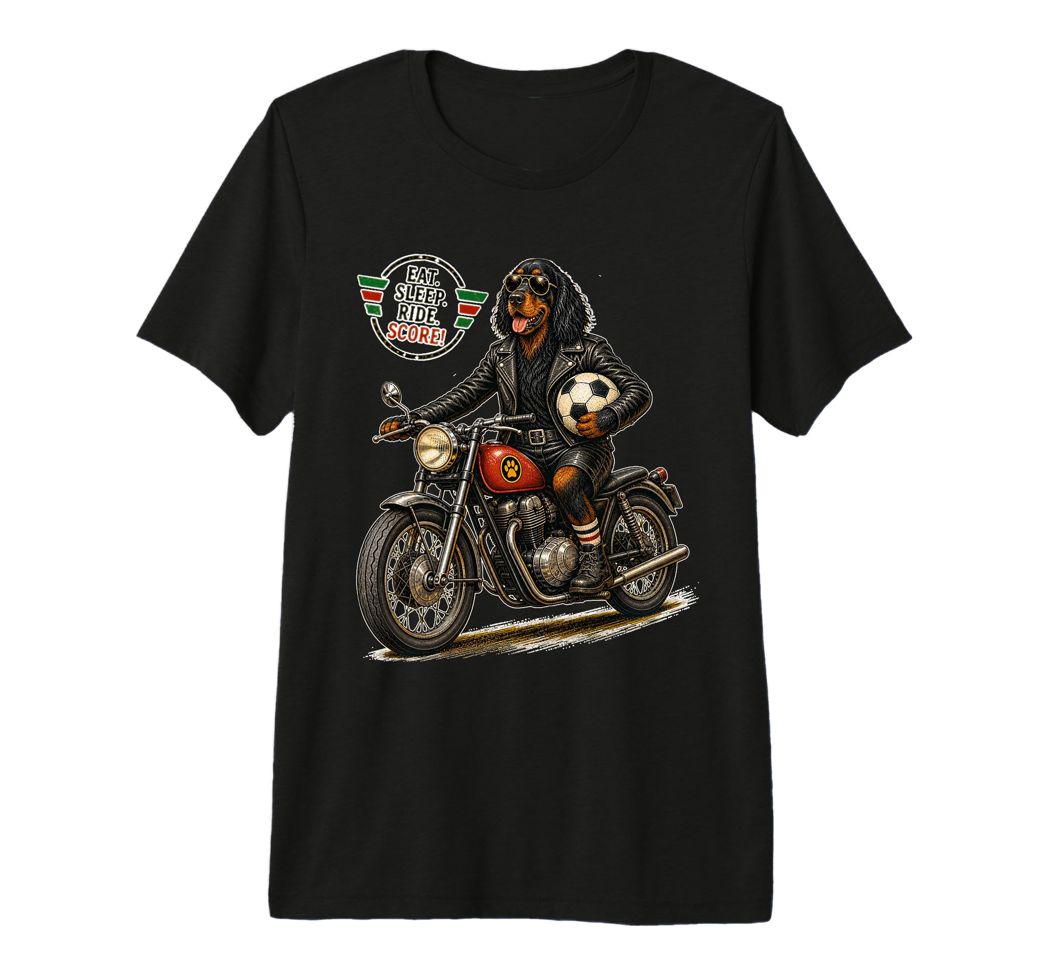 Gordon Setter Ride Motorbike Love T-Shirt - Custom Art Print Unisex - T-Shirt, Sweatshirt, Hoodie