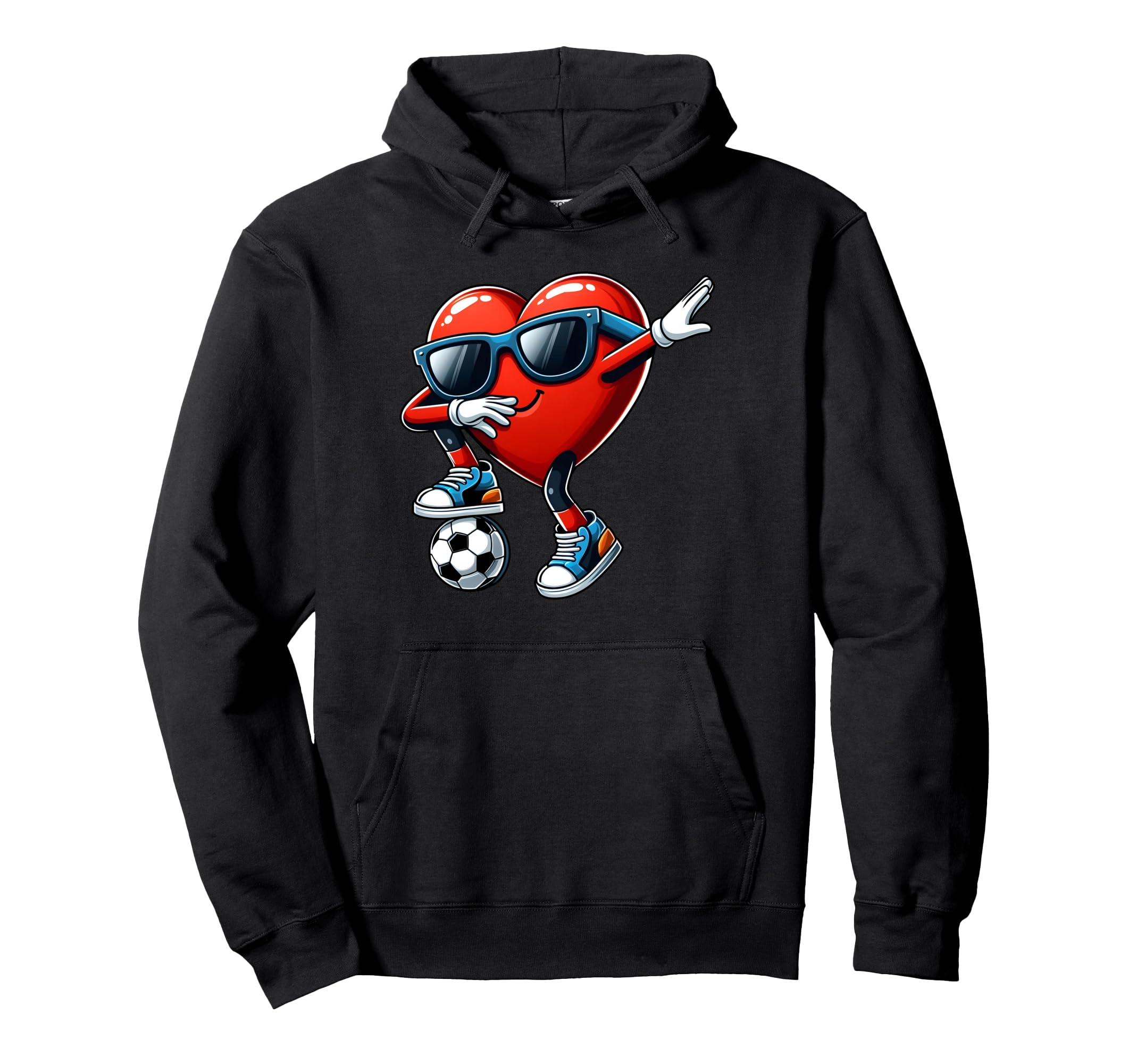 Valentines Day Heart Dabbing Heart Player Hoodie - Graphic Print Men Women - T-Shirt, Sweatshirt, Hoodie