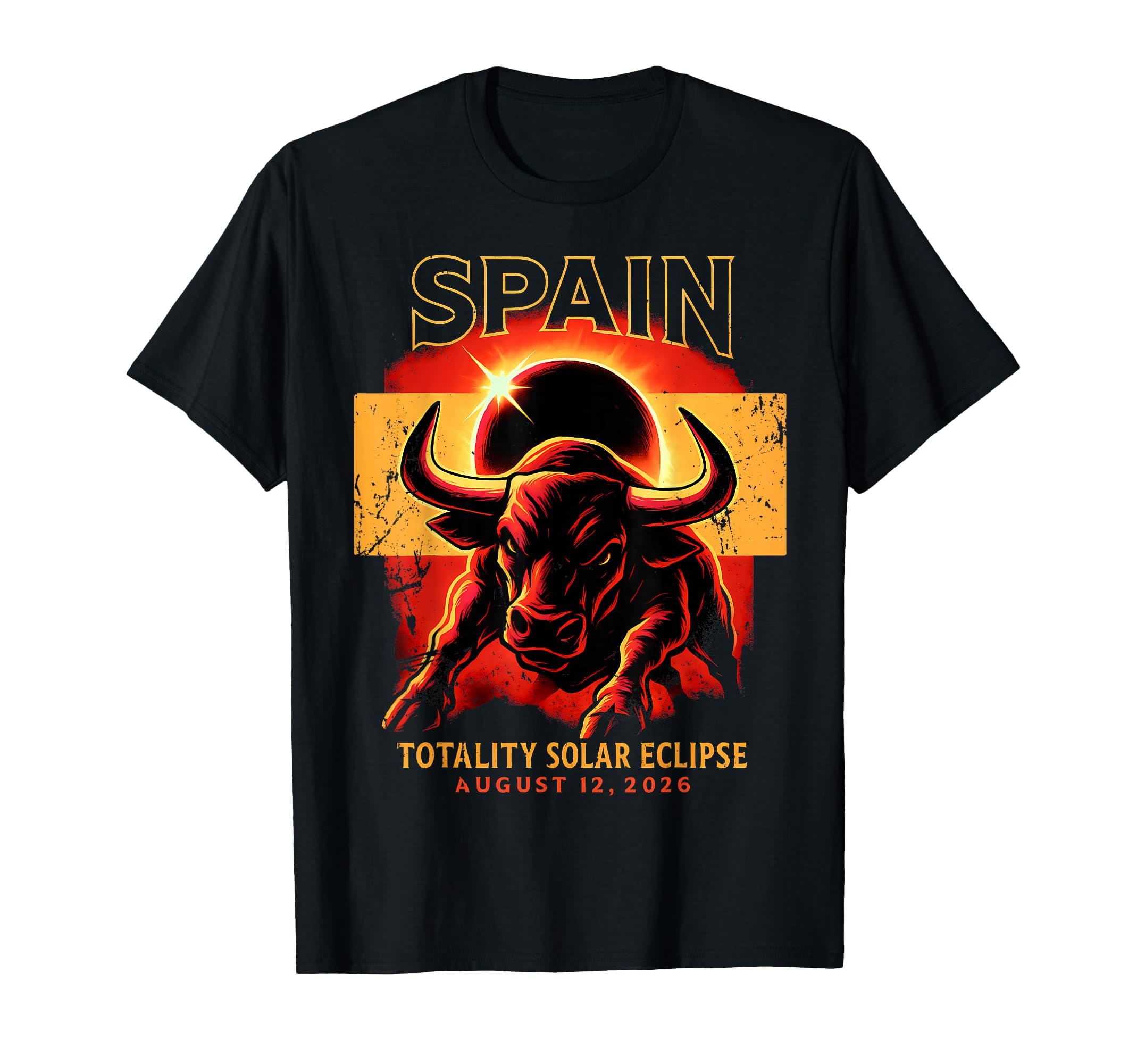 Solar Eclipse Spain 2026 Spanish Bull T-Shirt - Graphic Print Unisex - T-Shirt, Sweatshirt, Hoodie