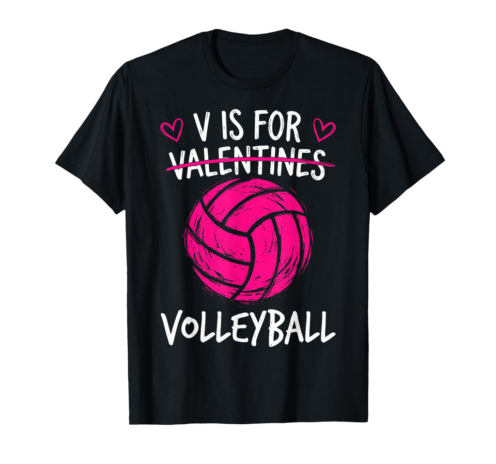 V Is Volleyball Valentine Funny T-Shirt - Aesthetic Graphic for Adults - T-Shirt, Sweatshirt, Hoodie