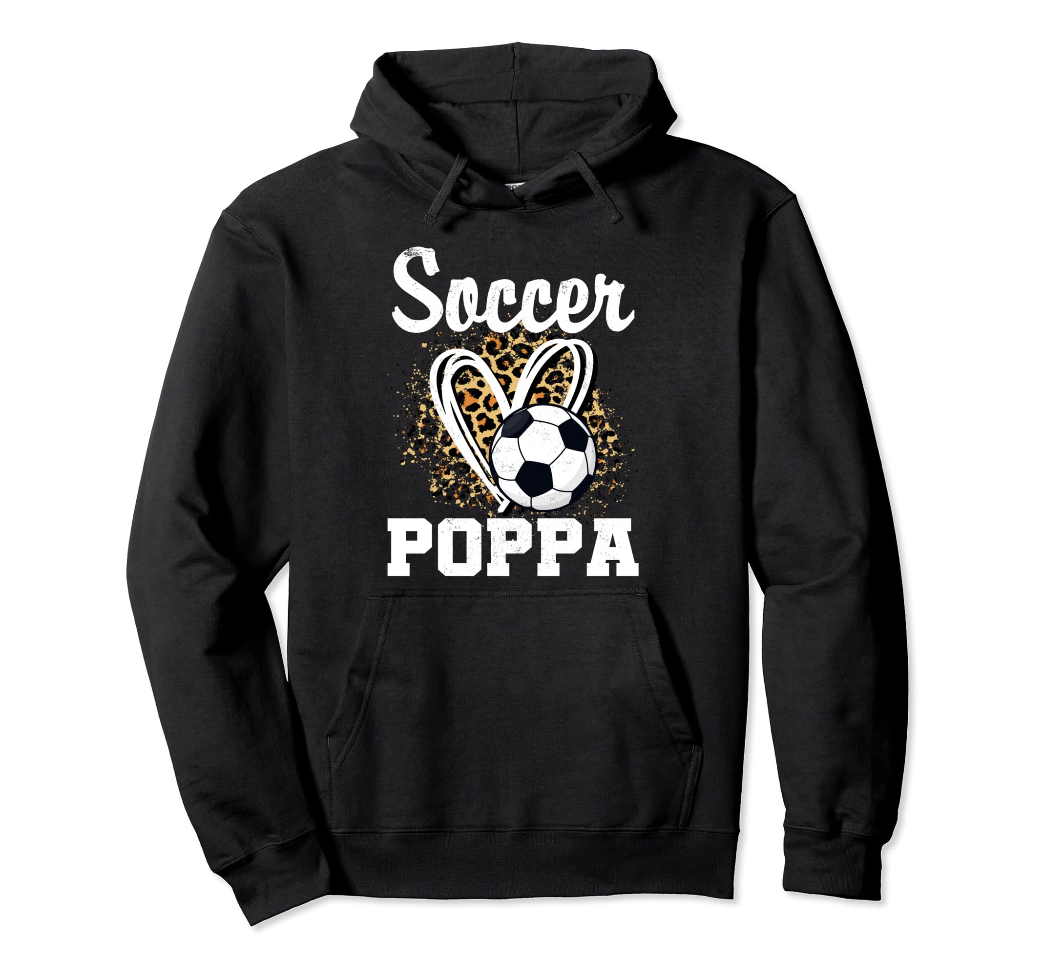 Soccer Poppa Leopard Heart Matching Hoodie - Aesthetic Graphic Men Women - T-Shirt, Sweatshirt, Hoodie