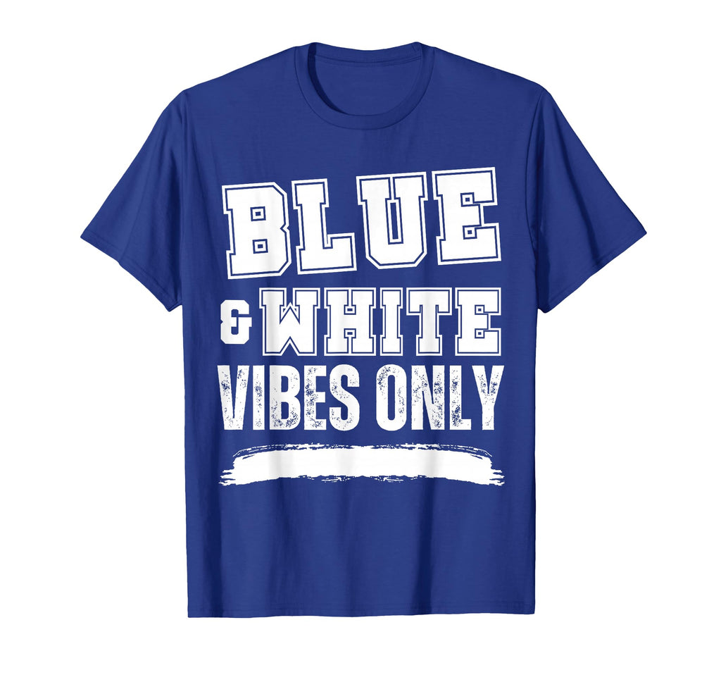 Blue And White Game Day High School T-Shirt - Unique Graphic Unisex - T-Shirt, Sweatshirt, Hoodie