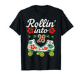 Roller Skate Floral Rollin Into 28 Art T-Shirt - Aesthetic Graphic Unisex - T-Shirt, Sweatshirt, Hoodie