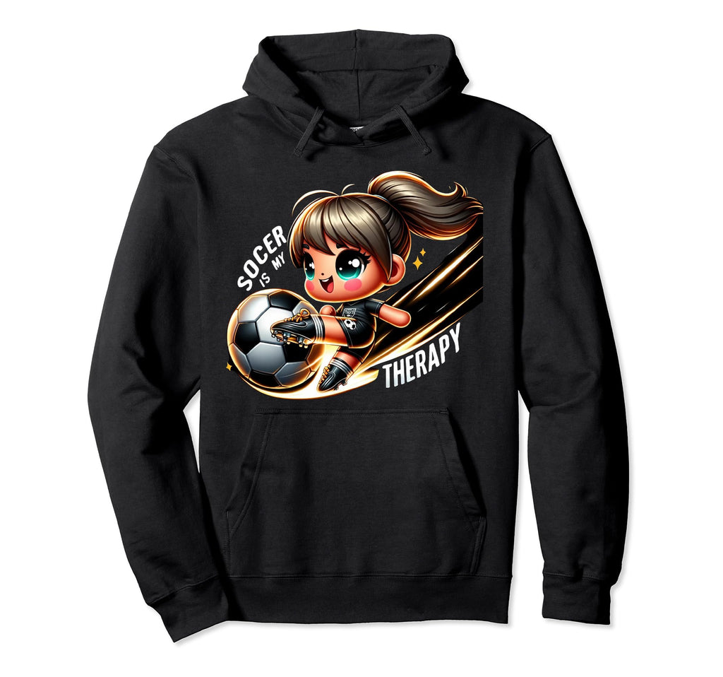 Soccer Therapy I Passionate Soccer Player I Hoodie - Trendy Graphic Unisex - T-Shirt, Sweatshirt, Hoodie