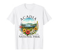 Floral Acadia National Park Hiking T-Shirt - Fun Novelty Design Unisex - T-Shirt, Sweatshirt, Hoodie
