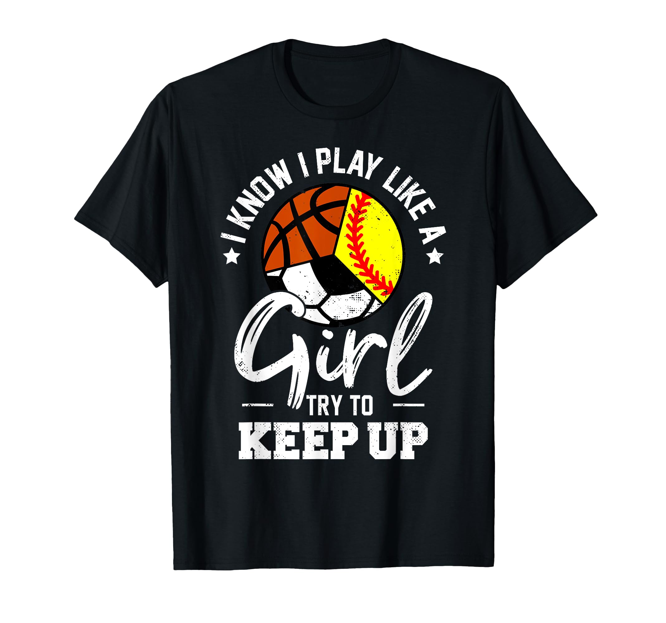 I Know I Play Like Keep Up Softball T-Shirt - Minimalist Print Unisex - T-Shirt, Sweatshirt, Hoodie