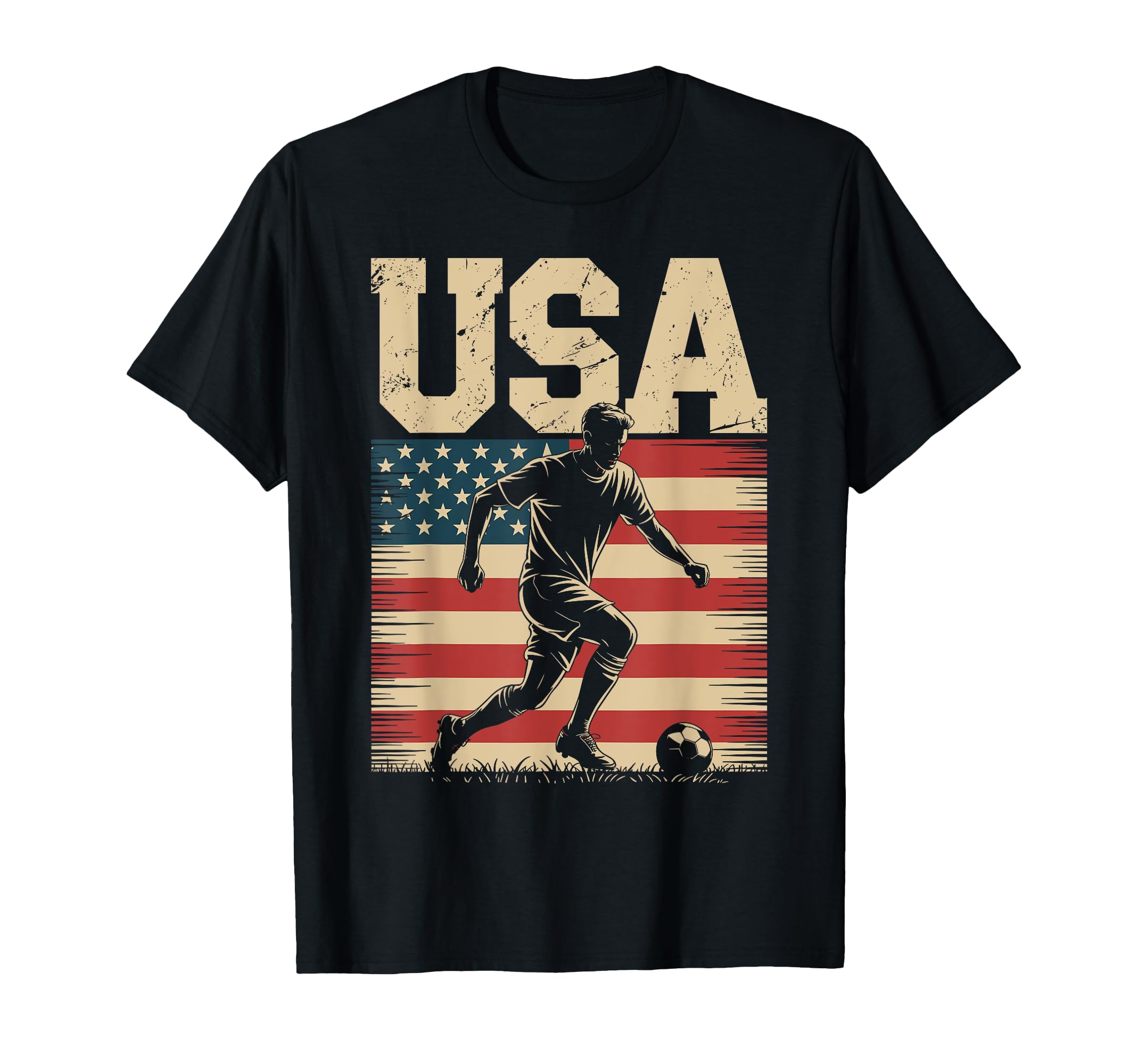 Patriotic Soccer Usa Flag Soccer T-Shirt - Trendy Graphic for Adults - T-Shirt, Sweatshirt, Hoodie
