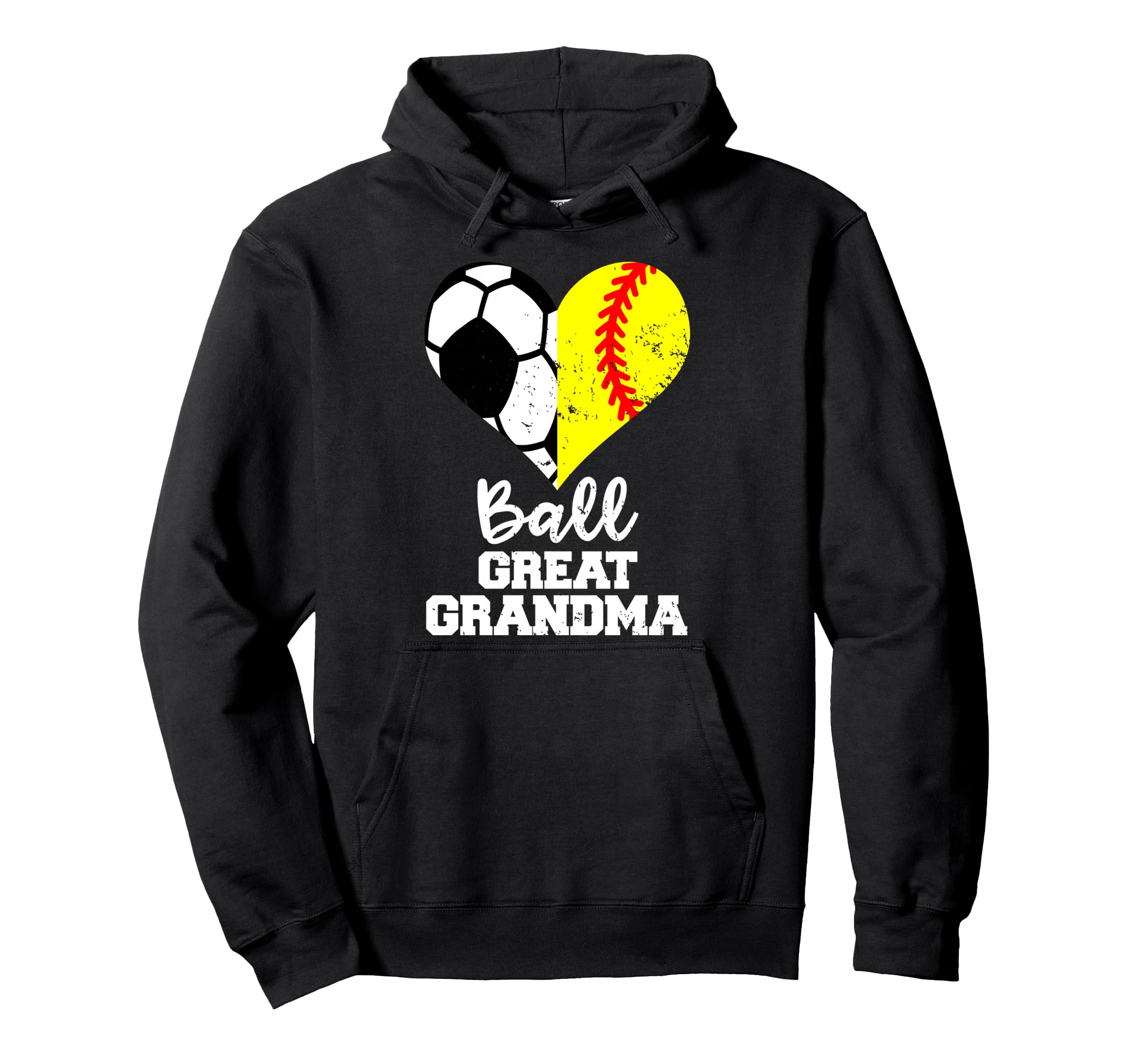 Ball Great Grandma Heart Funny Soccer Hoodie - Custom Art Print for Adults - T-Shirt, Sweatshirt, Hoodie