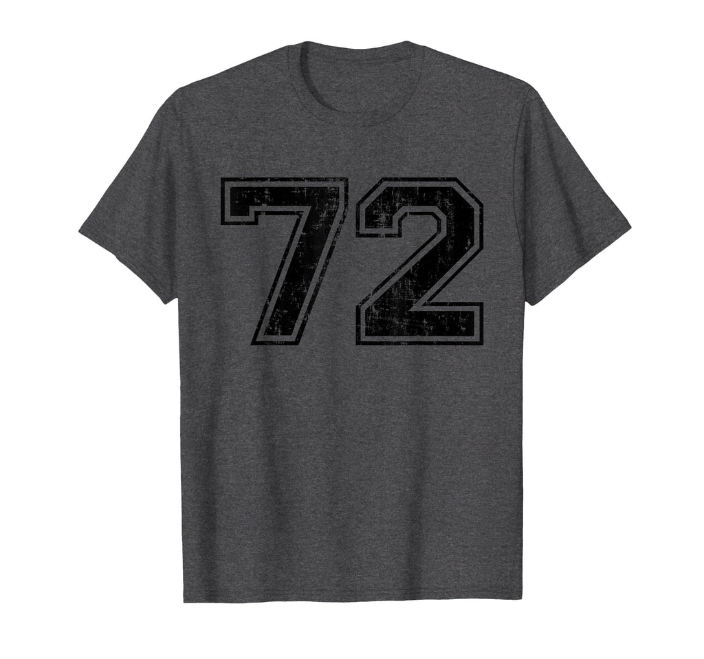 Number 72 Varsity Distressed Sport Team T-Shirt - Aesthetic Graphic Unisex - T-Shirt, Sweatshirt, Hoodie