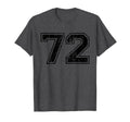 Number 72 Varsity Distressed Sport Team T-Shirt - Aesthetic Graphic Unisex - T-Shirt, Sweatshirt, Hoodie