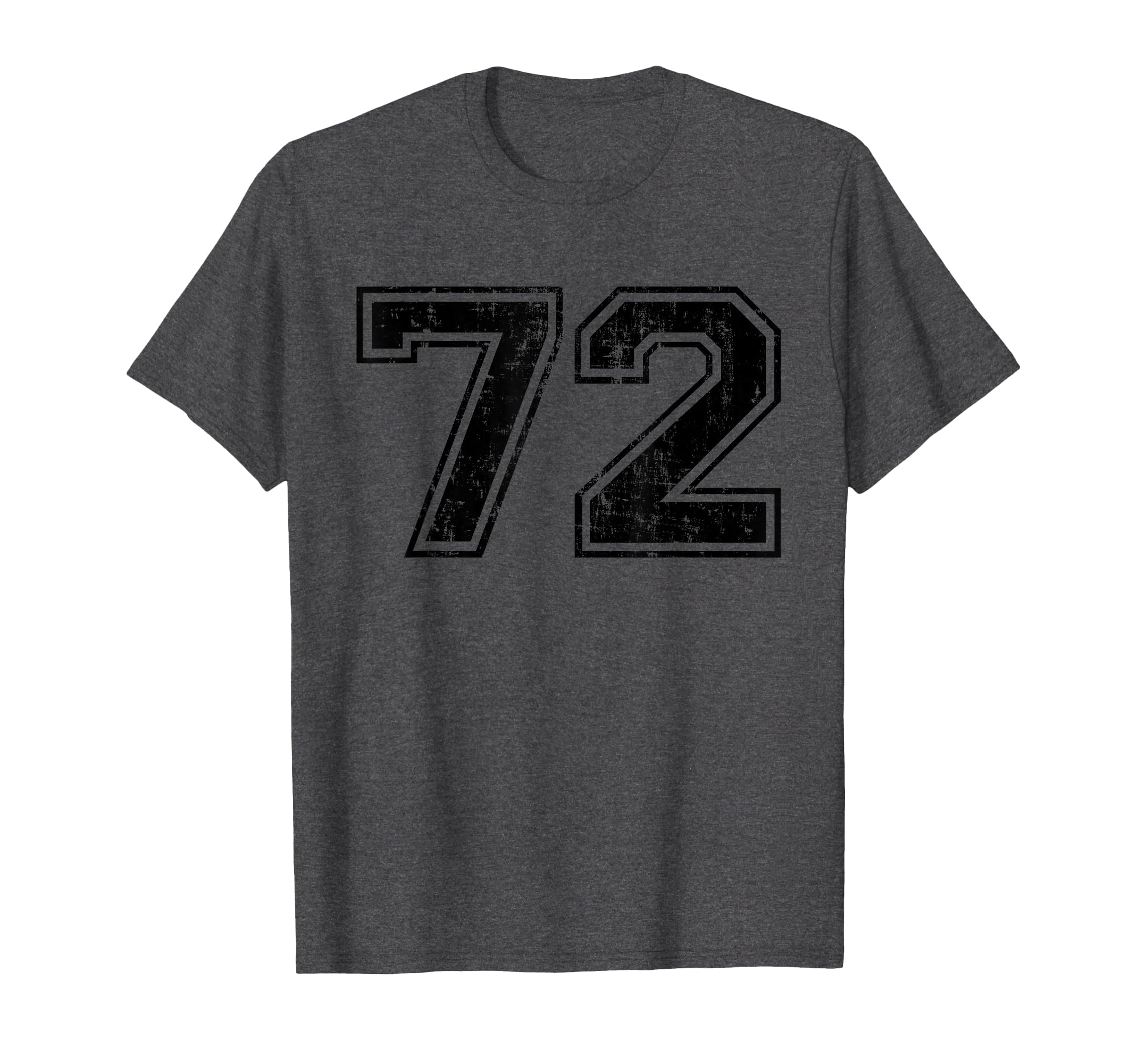 Number 72 Varsity Distressed Sport Team T-Shirt - Aesthetic Graphic Unisex - T-Shirt, Sweatshirt, Hoodie