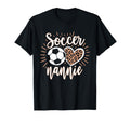 Soccer Nannie Heart Leopard Soccer T-Shirt - Fun Novelty Design Men Women - T-Shirt, Sweatshirt, Hoodie
