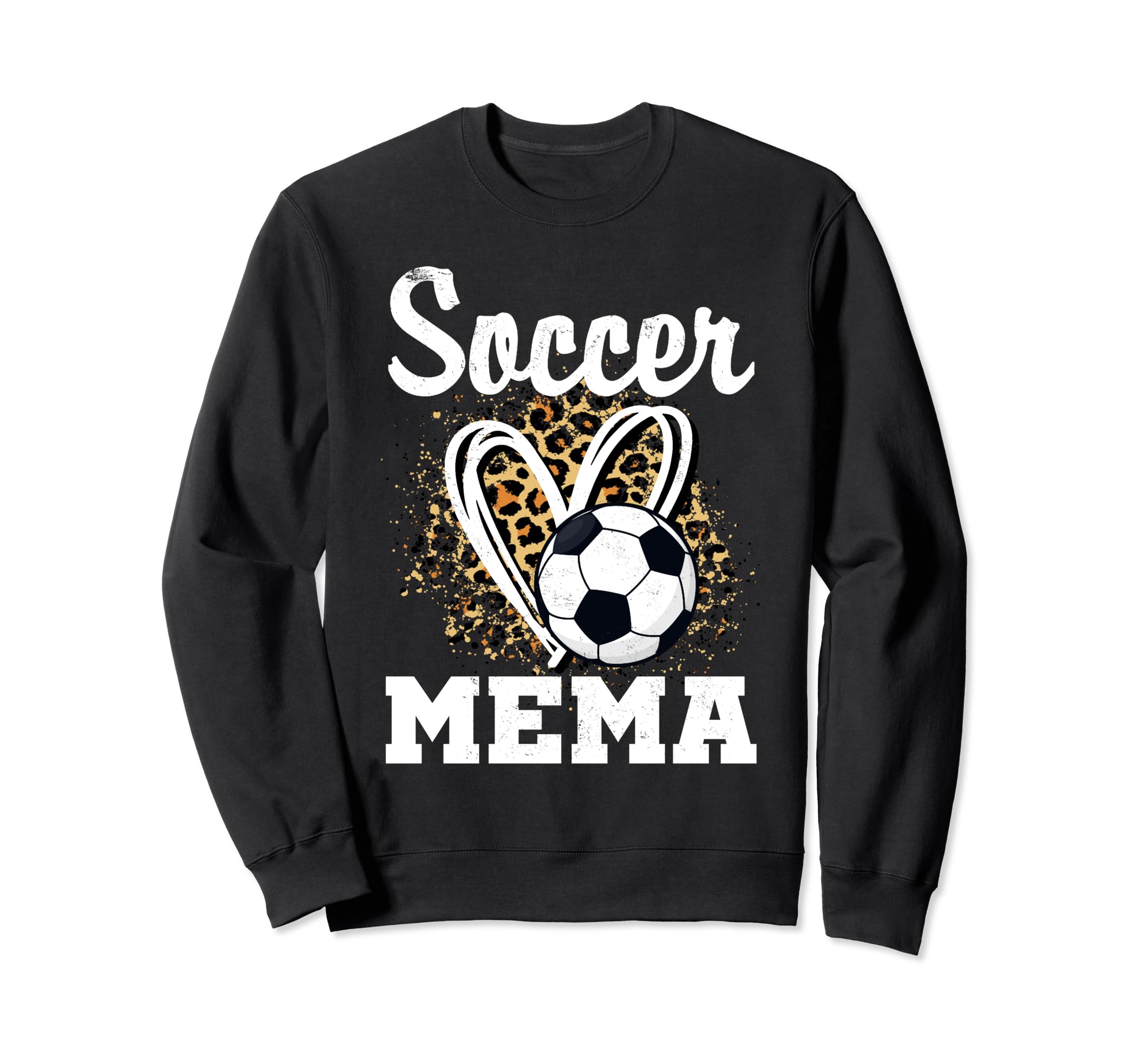 Soccer Mema Leopard Heart Sweatshirt - Aesthetic Graphic for Adults - T-Shirt, Sweatshirt, Hoodie