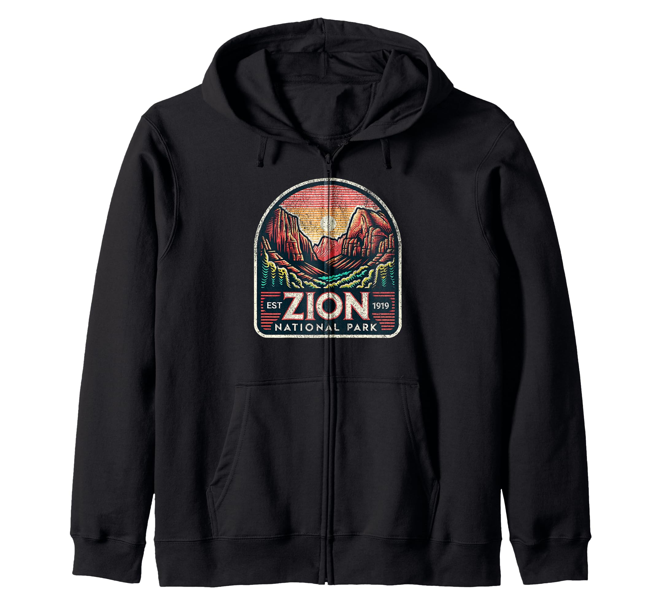 Zion National Park Utah Usa Outdoor Hoodie - Aesthetic Graphic for Adults - T-Shirt, Sweatshirt, Hoodie