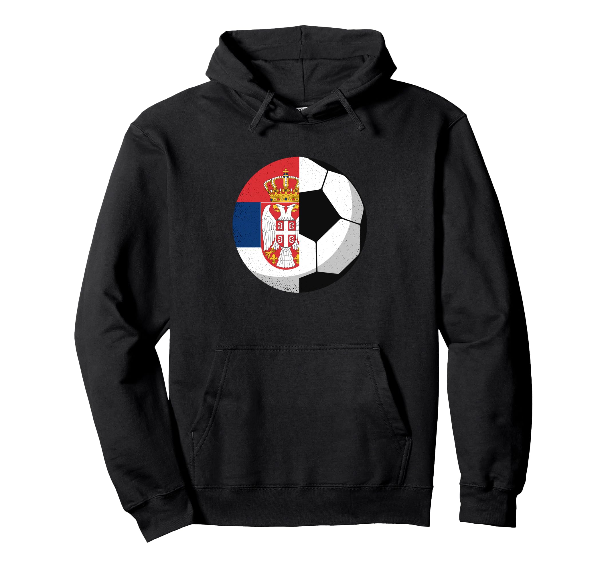 Half Serbia Flag Half Football Serbian Hoodie - Unique Graphic for Adults - T-Shirt, Sweatshirt, Hoodie