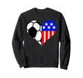 Soccer Heart American Flag Funny Sweatshirt - Minimalist Print Men Women - T-Shirt, Sweatshirt, Hoodie