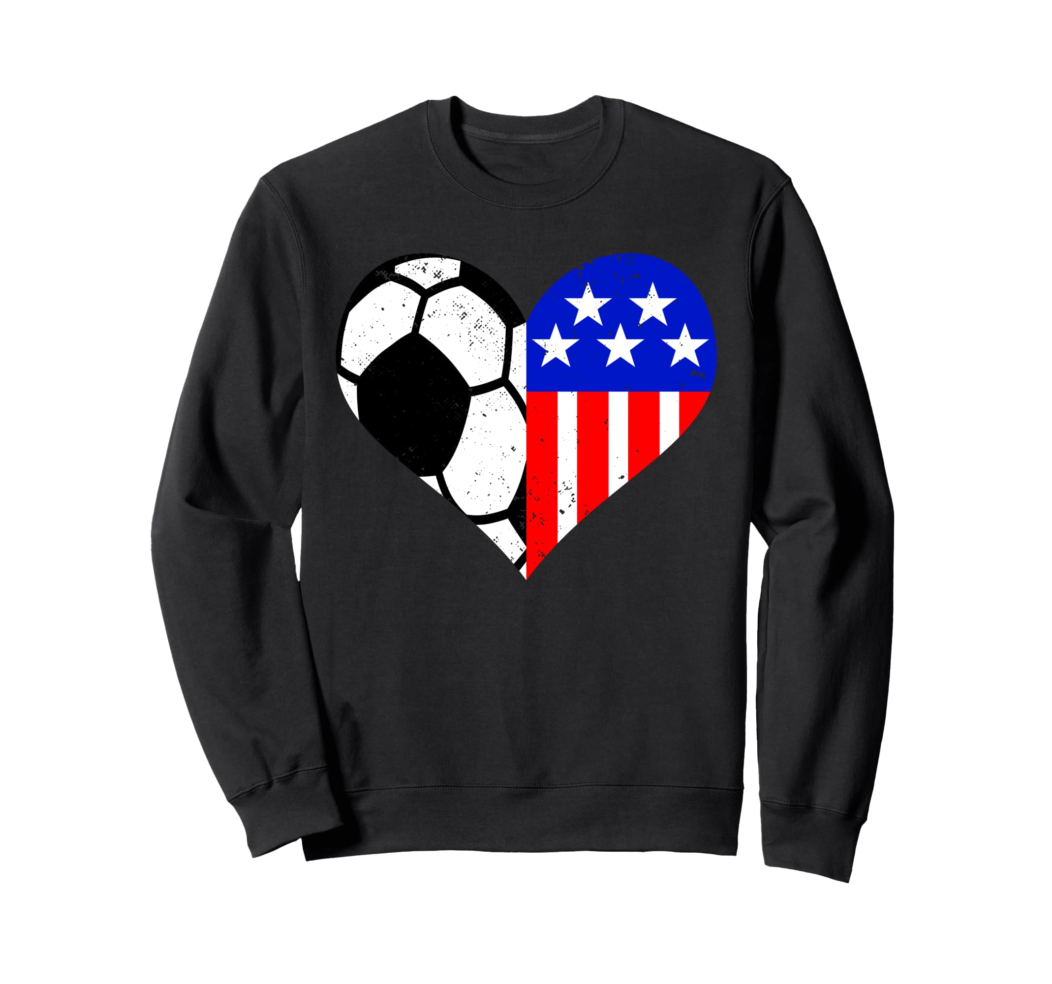 Soccer Heart American Flag Funny Sweatshirt - Minimalist Print Men Women - T-Shirt, Sweatshirt, Hoodie