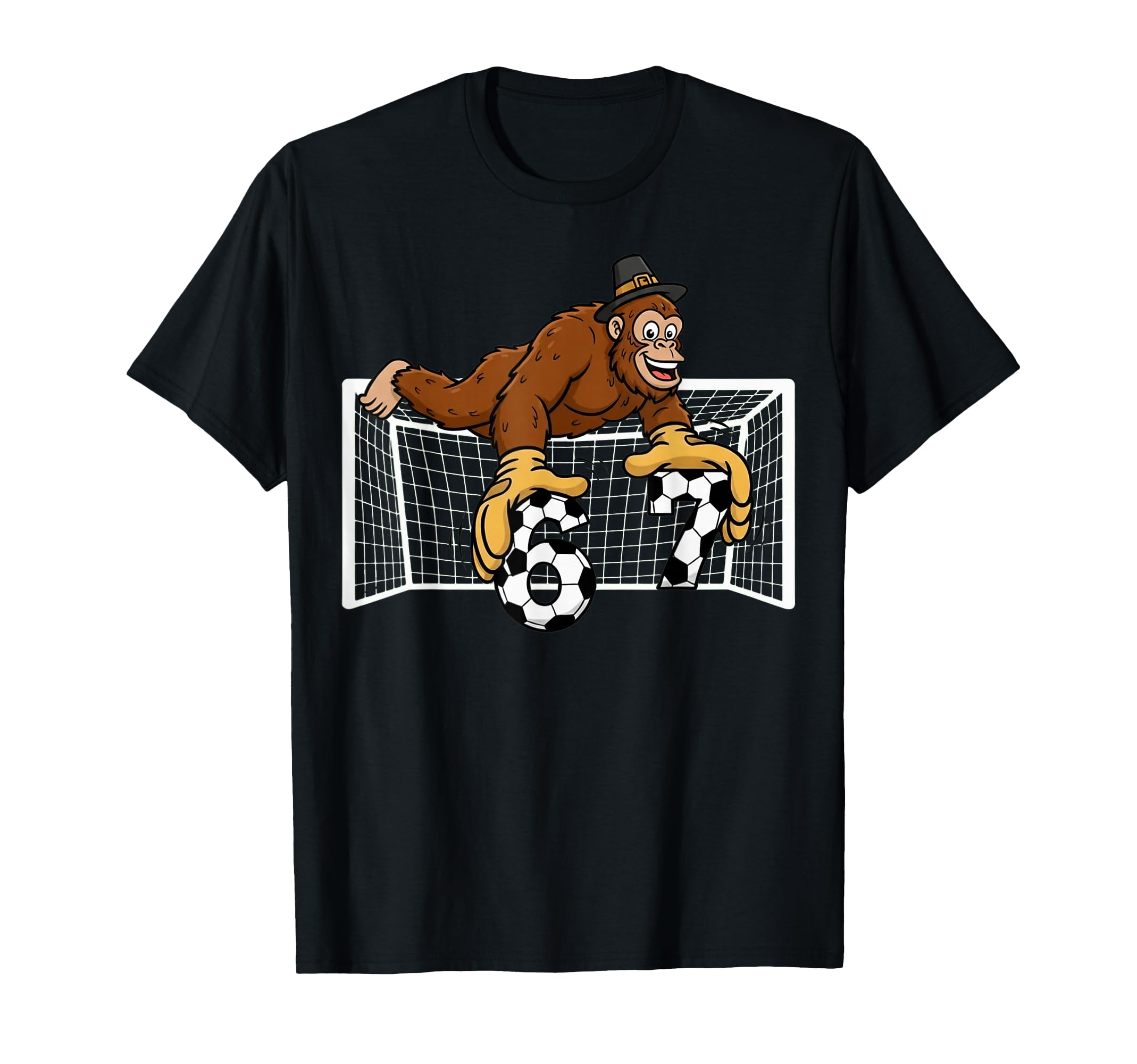Bigfoot Goalie Soccer 67 Six Seven T-Shirt - Novelty Apparel Unisex - T-Shirt, Sweatshirt, Hoodie