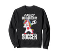 Distracted Soccer Sweatshirt - Minimalist Print Men Women - T-Shirt, Sweatshirt, Hoodie