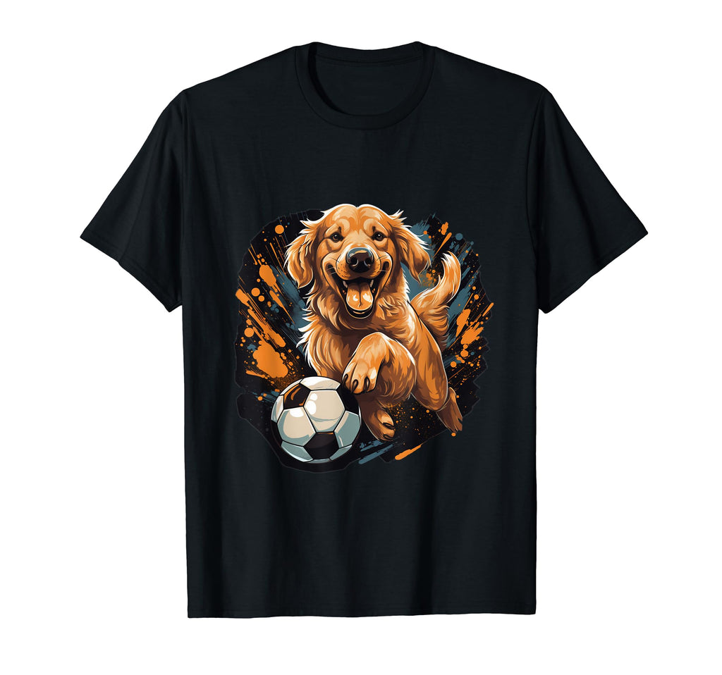 Golden Retriever Soccer Golden T-Shirt - Unique Graphic for Adults - T-Shirt, Sweatshirt, Hoodie