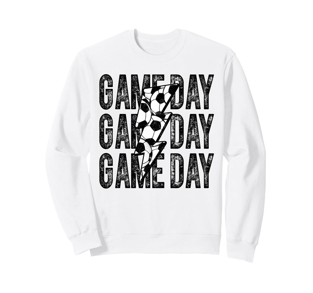 Game Day Soccer Lightning Bolt Sweatshirt - Fun Novelty Design Men Women - T-Shirt, Sweatshirt, Hoodie