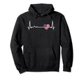 Heartbeat Usa Flag Soccer Fan Hoodie - Aesthetic Graphic Unisex - T-Shirt, Sweatshirt, Hoodie