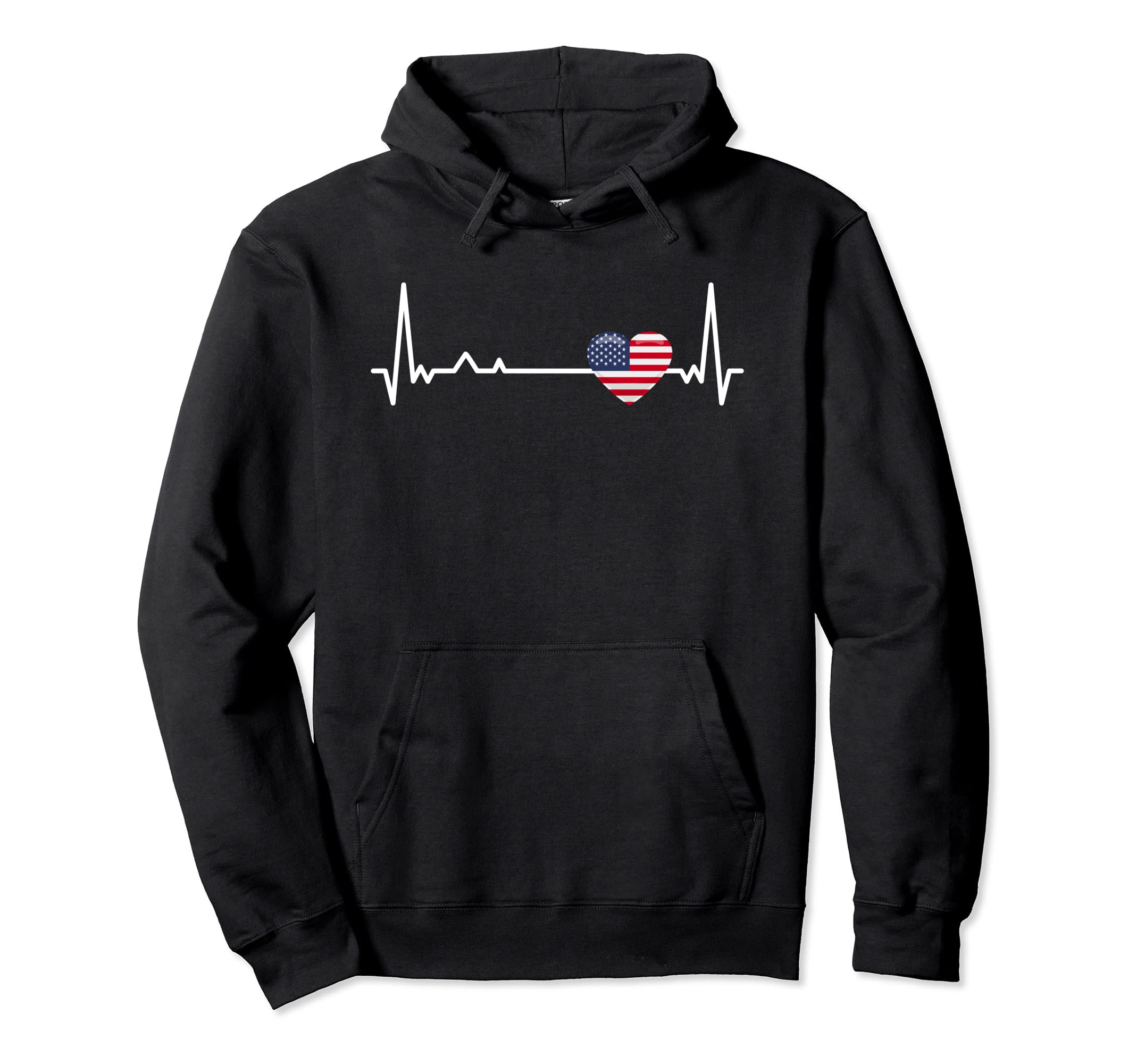 Heartbeat Usa Flag Soccer Fan Hoodie - Aesthetic Graphic Unisex - T-Shirt, Sweatshirt, Hoodie