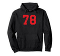 Red Distressed Sport Team Number 78 Hoodie - Graphic Print for Adults - T-Shirt, Sweatshirt, Hoodie
