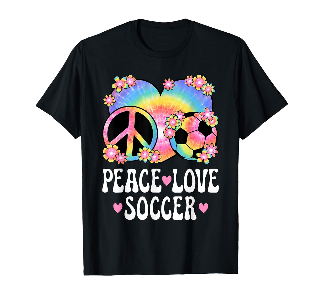 Peace Love Soccer Lover 60S 70S T-Shirt - Aesthetic Graphic for Adults - T-Shirt, Sweatshirt, Hoodie