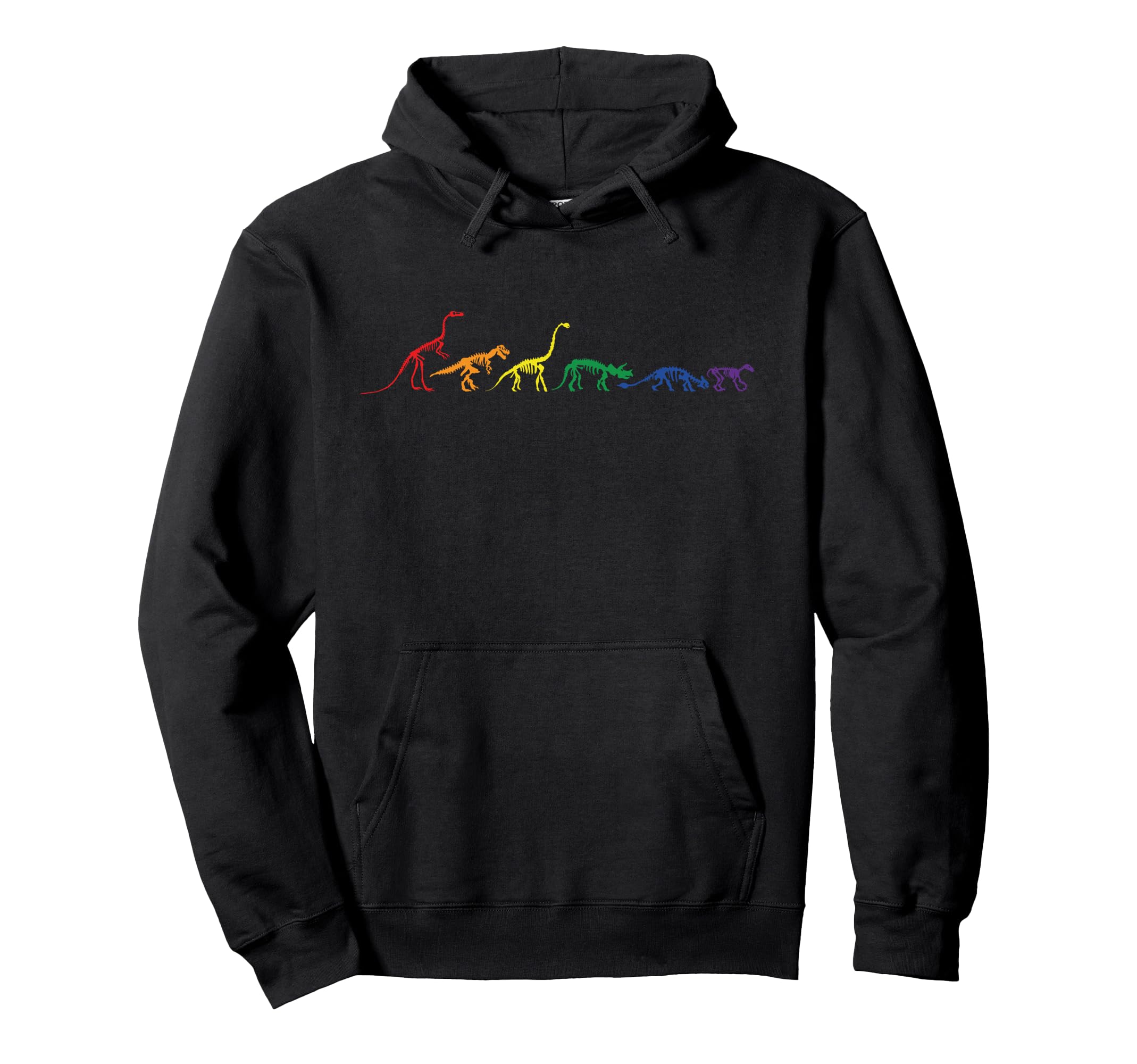 Rainbow Dinosaur Queer T Rex Fossil Hoodie - Novelty Apparel Unisex - T-Shirt, Sweatshirt, Hoodie