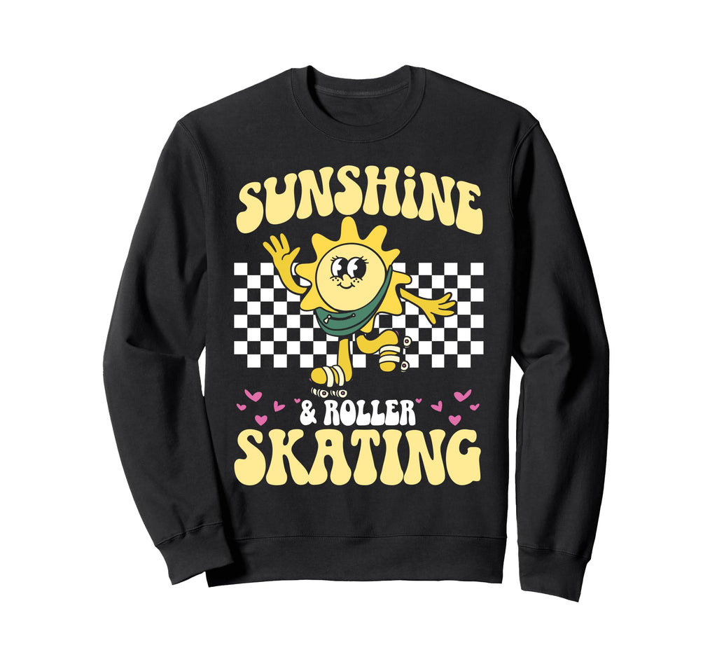 Roller Skating Skate 1970S Sunshine Sweatshirt - Novelty Apparel Men Women - T-Shirt, Sweatshirt, Hoodie