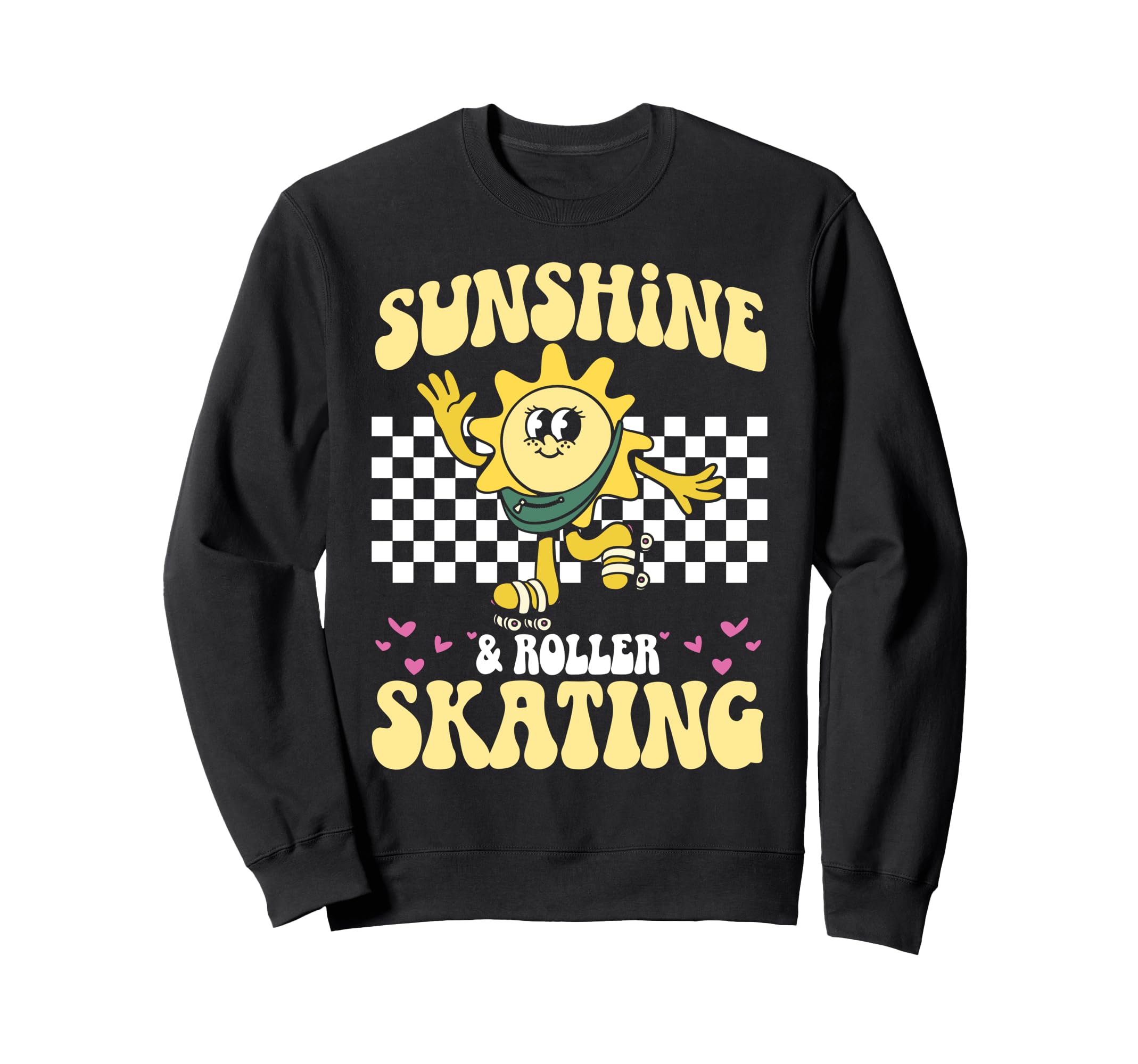 Roller Skating Skate 1970S Sunshine Sweatshirt - Novelty Apparel Men Women - T-Shirt, Sweatshirt, Hoodie