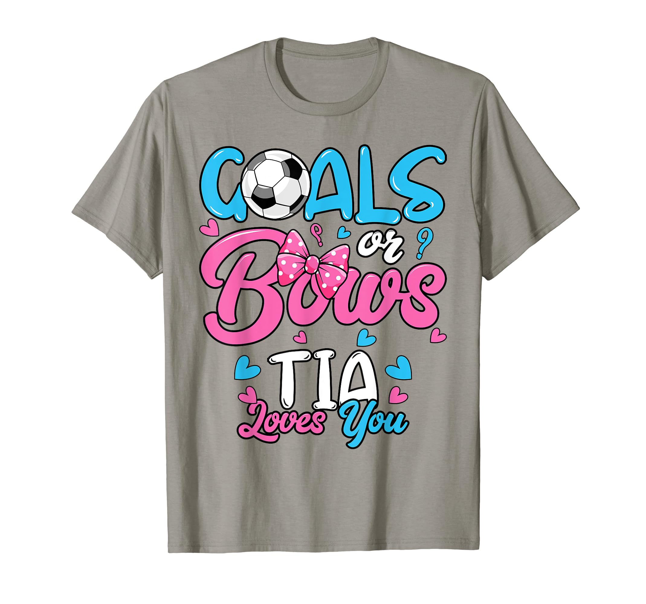 Gender Reveal Goals Or Bows Tia T-Shirt - Custom Art Print for Adults - T-Shirt, Sweatshirt, Hoodie