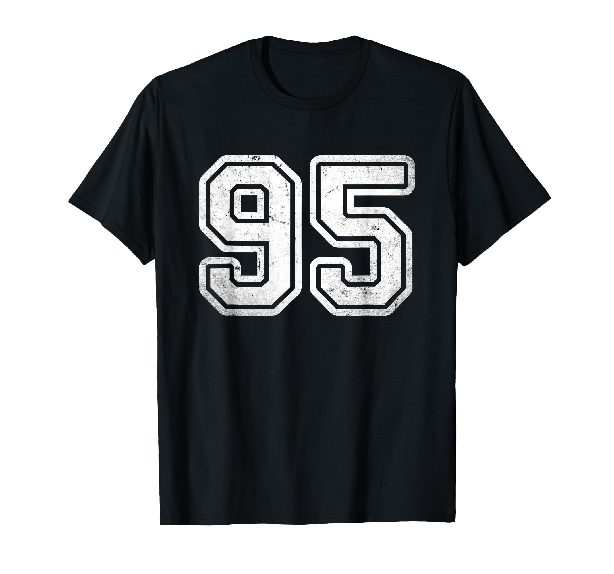 Distressed Number 95 White Sports Team T-Shirt - Unique Graphic Unisex - T-Shirt, Sweatshirt, Hoodie