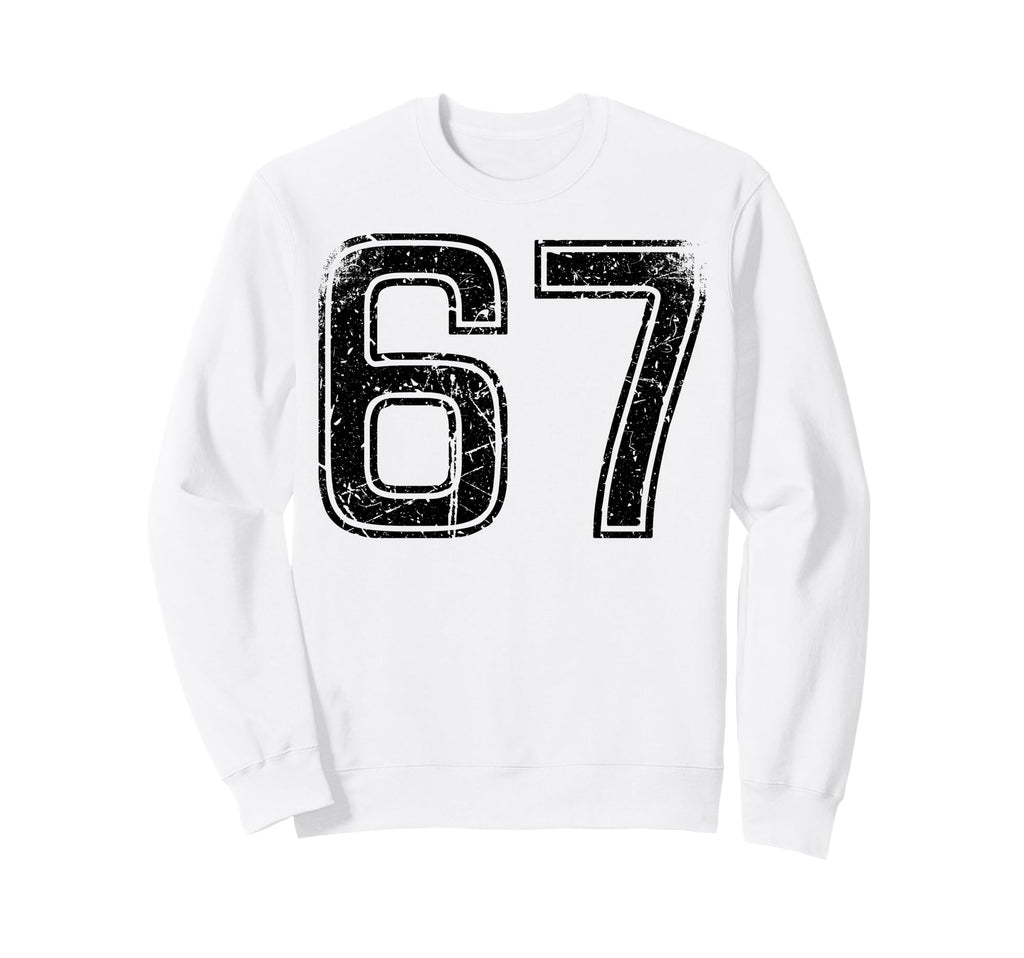 Black Sports Team Number 67 Sweatshirt - Graphic Print Unisex - T-Shirt, Sweatshirt, Hoodie