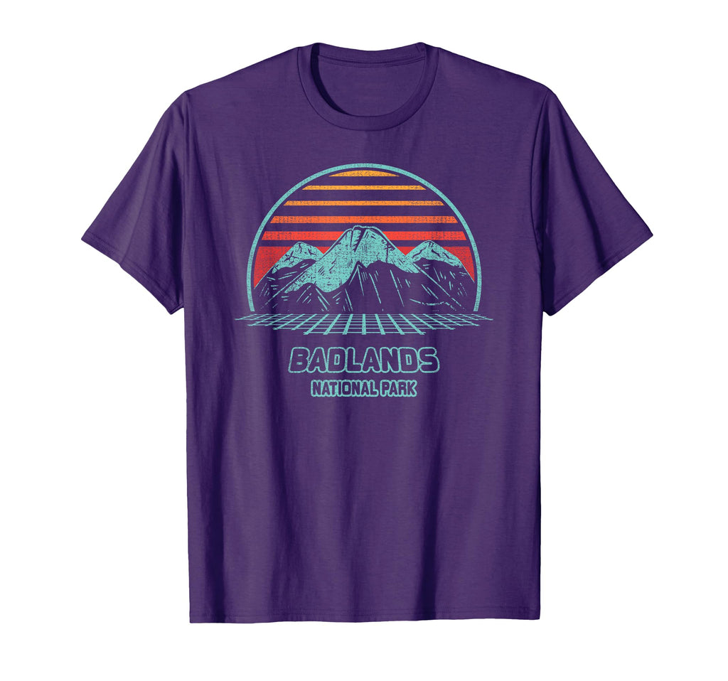 Badlands National Park Hiking 80S T-Shirt - Fun Novelty Design for Adults - T-Shirt, Sweatshirt, Hoodie