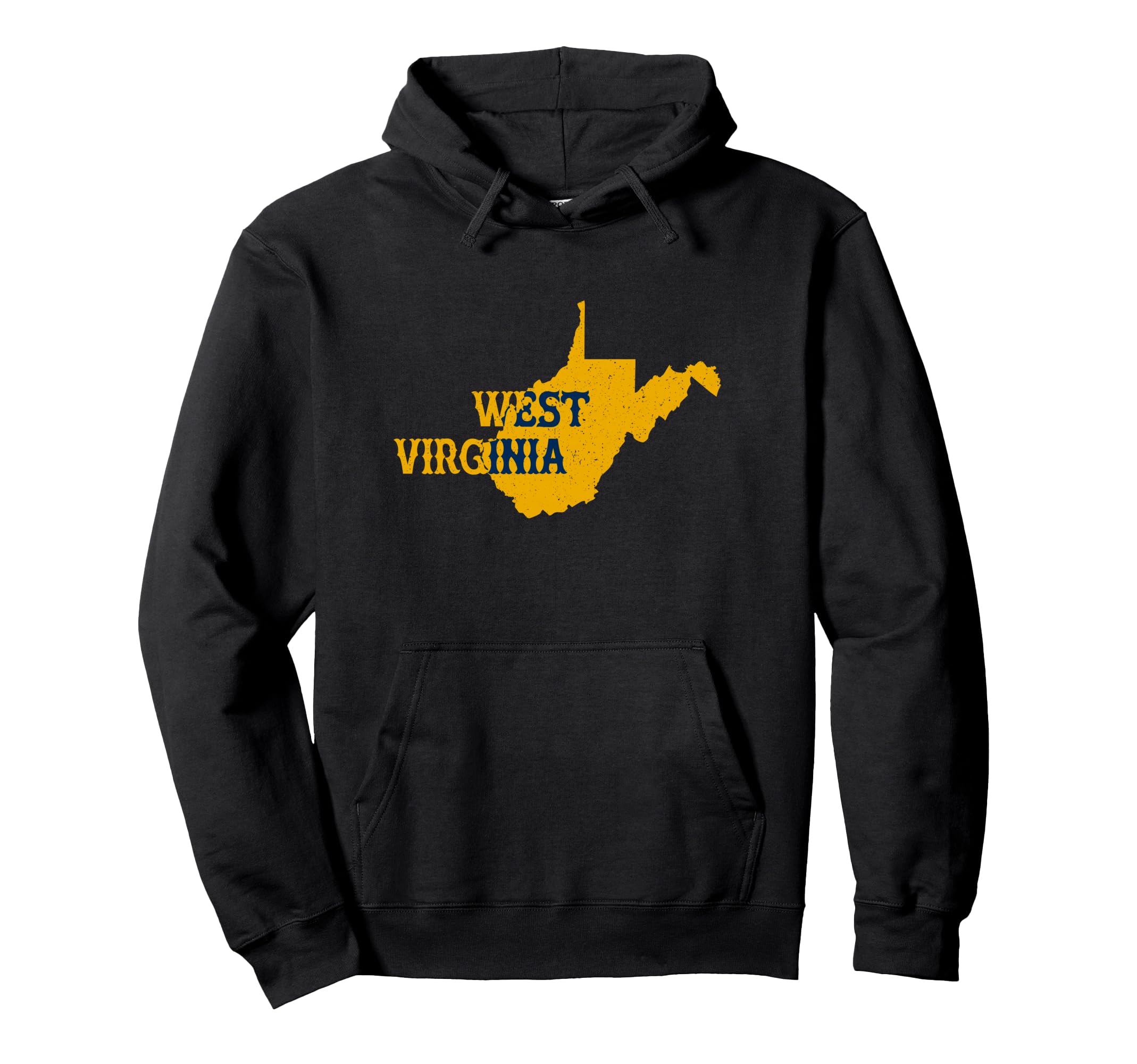 West Virginia State Map Typography Hoodie - Minimalist Print for Adults - T-Shirt, Sweatshirt, Hoodie