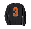 Distressed Orange White Number 3 Sweatshirt - Trendy Graphic for Adults - T-Shirt, Sweatshirt, Hoodie