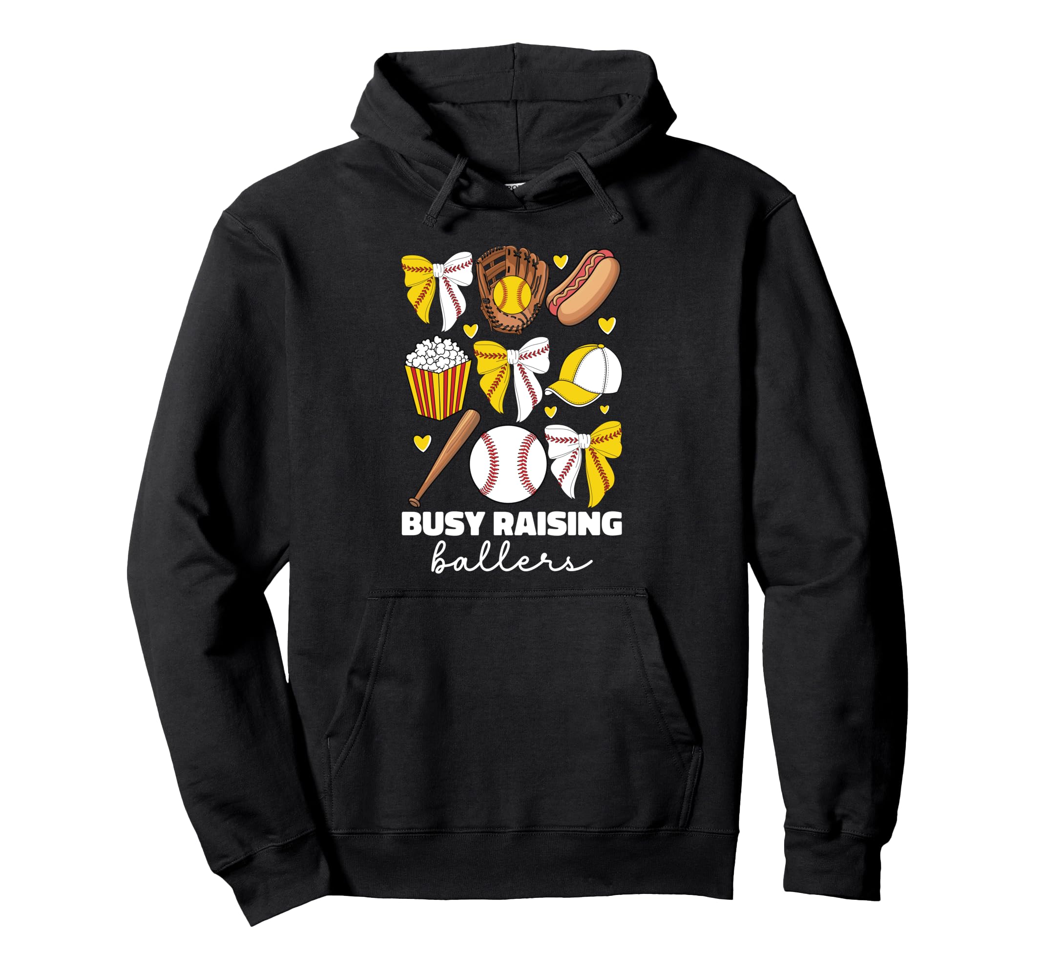 Busy Raising Ballers Baseball And Hoodie - Graphic Print for Adults - T-Shirt, Sweatshirt, Hoodie