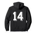 Number 14 Backside 80S 90S Team Jersey Hoodie - Streetwear Style Unisex - T-Shirt, Sweatshirt, Hoodie