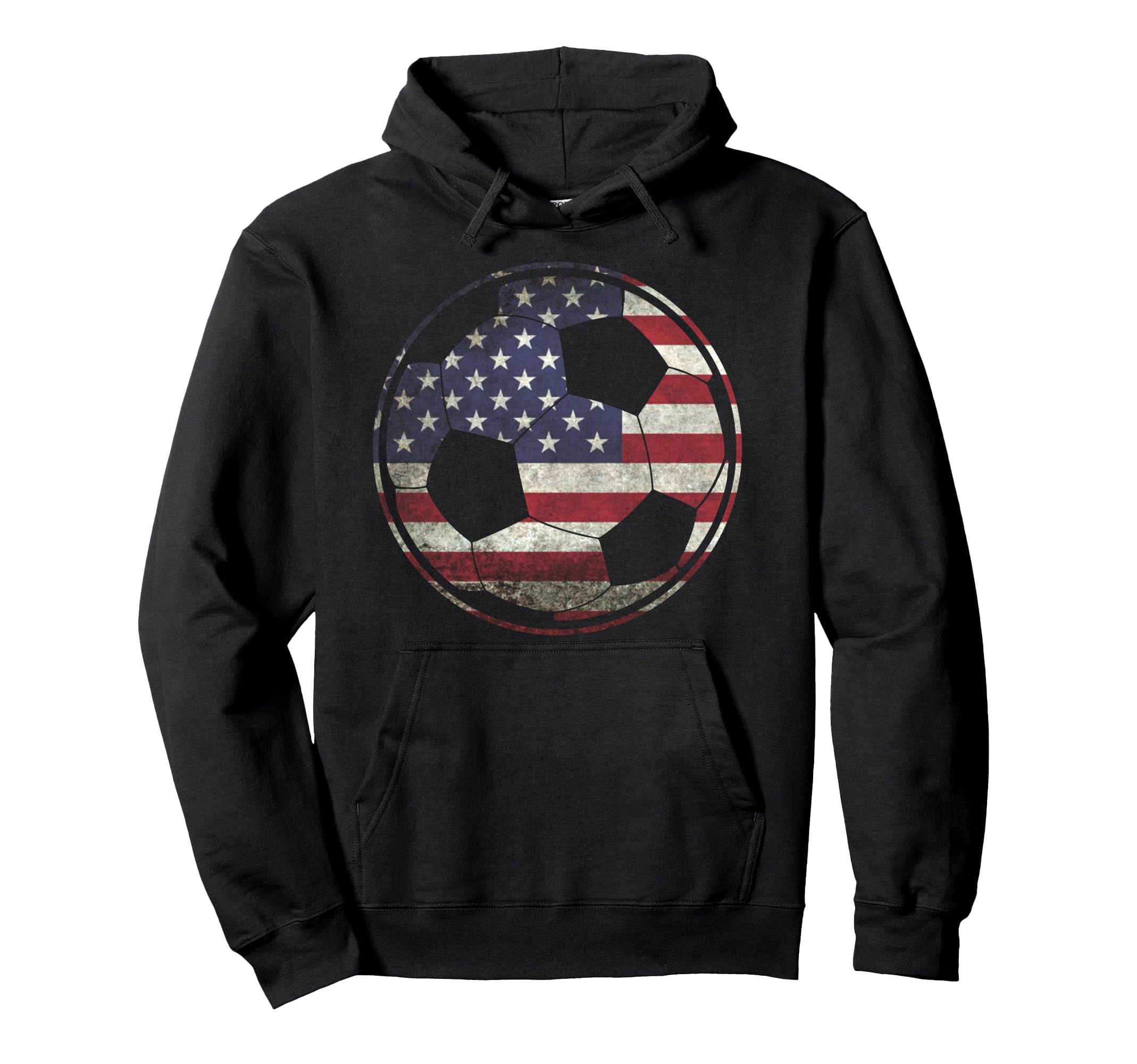 Soccer Ball American Flag Pattern Us Usa Hoodie - Unique Graphic Men Women - T-Shirt, Sweatshirt, Hoodie