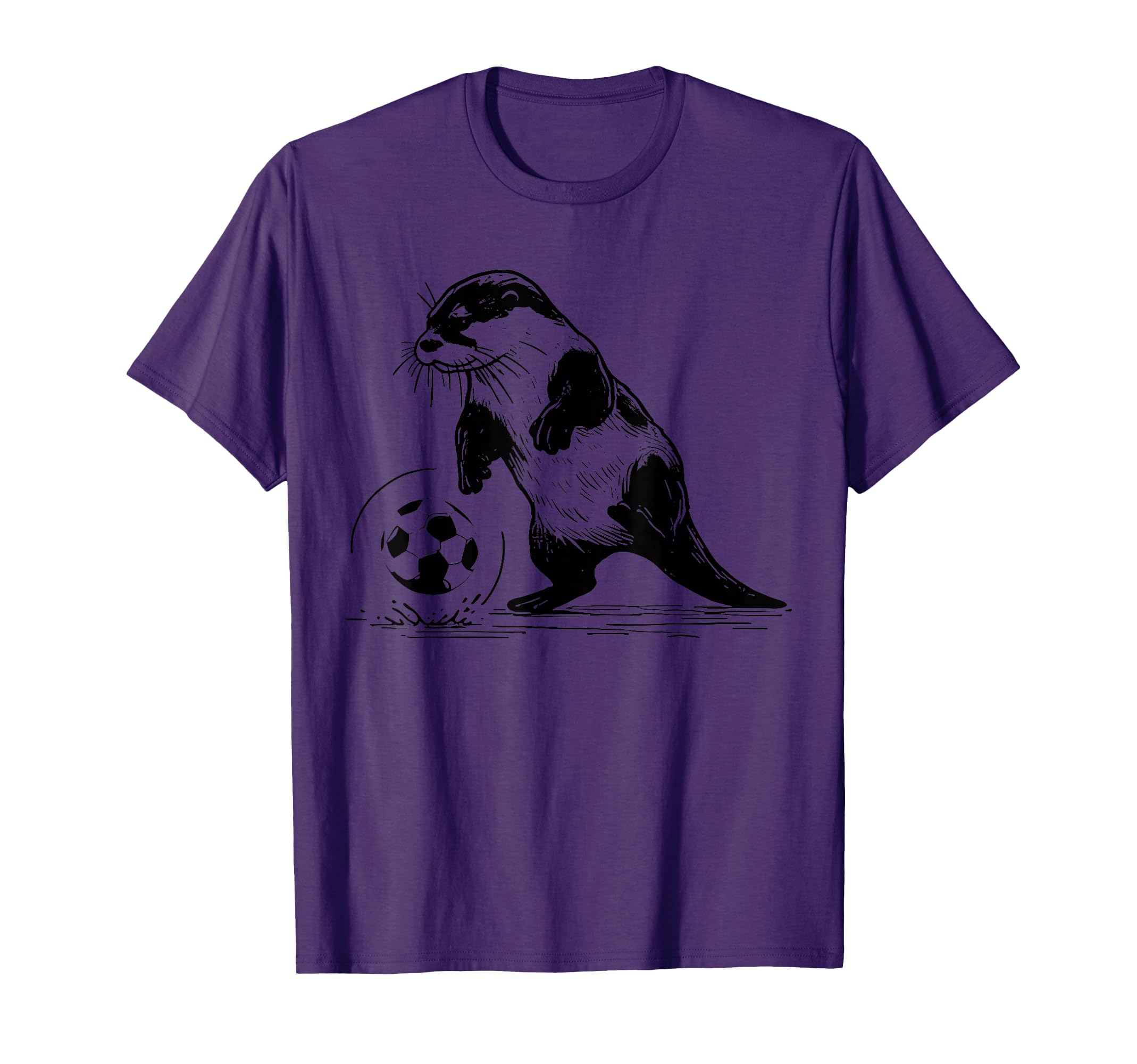Otter Playing Soccer Funny Animal Sport T-Shirt - Minimalist Print Unisex - T-Shirt, Sweatshirt, Hoodie
