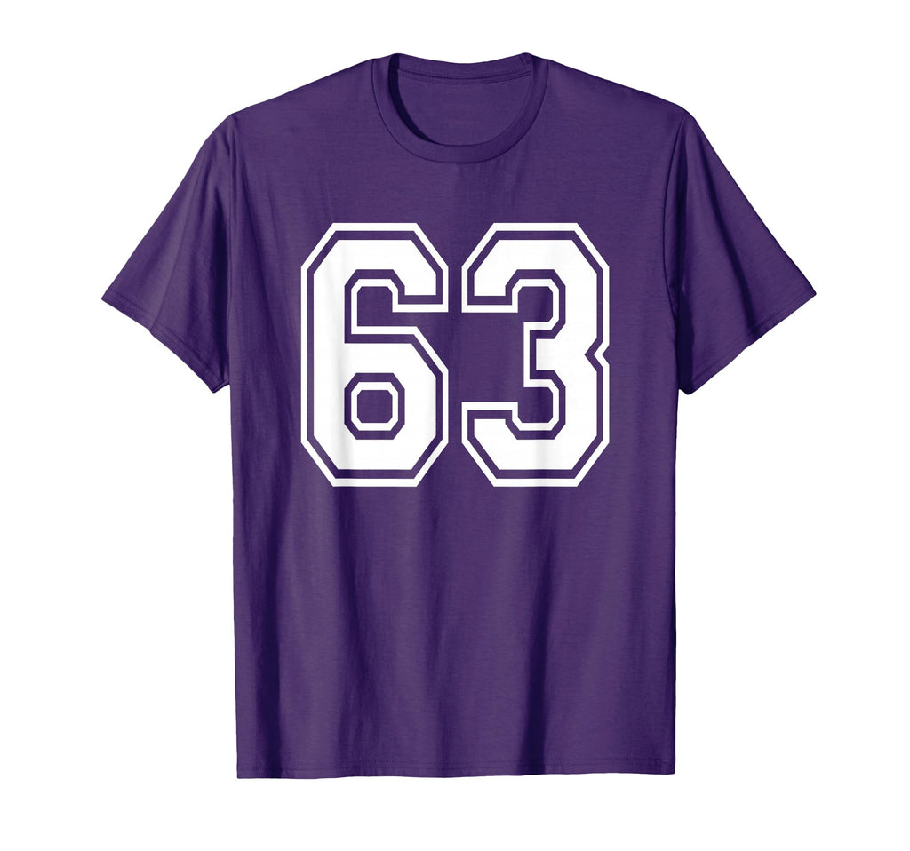 Number 63 Numbered Uniform T-Shirt - Casual Everyday Wear for Adults - T-Shirt, Sweatshirt, Hoodie