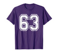 Number 63 Numbered Uniform T-Shirt - Casual Everyday Wear for Adults - T-Shirt, Sweatshirt, Hoodie