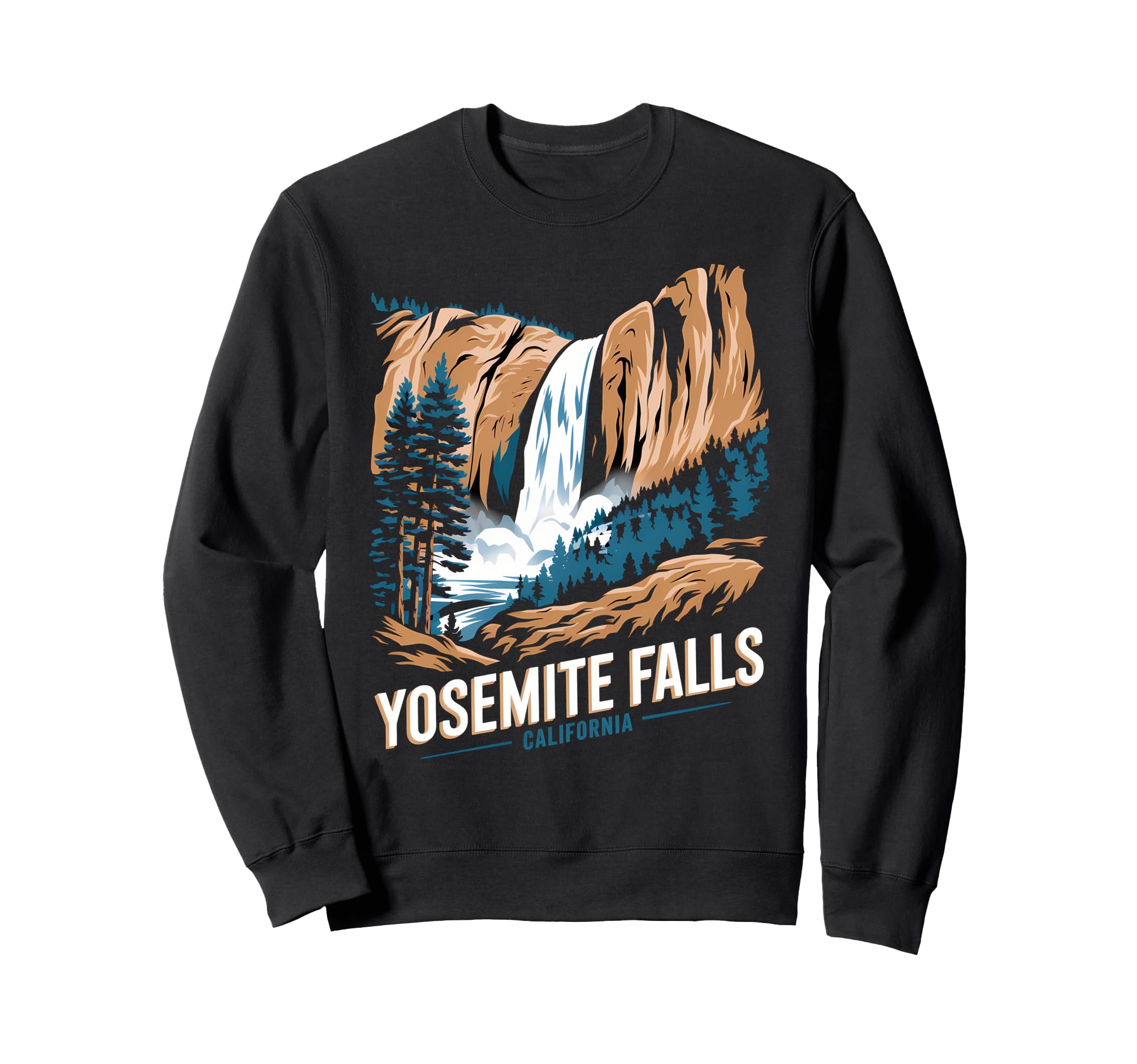 Yosemite Falls California National Park Sweatshirt - Graphic Print Unisex - T-Shirt, Sweatshirt, Hoodie