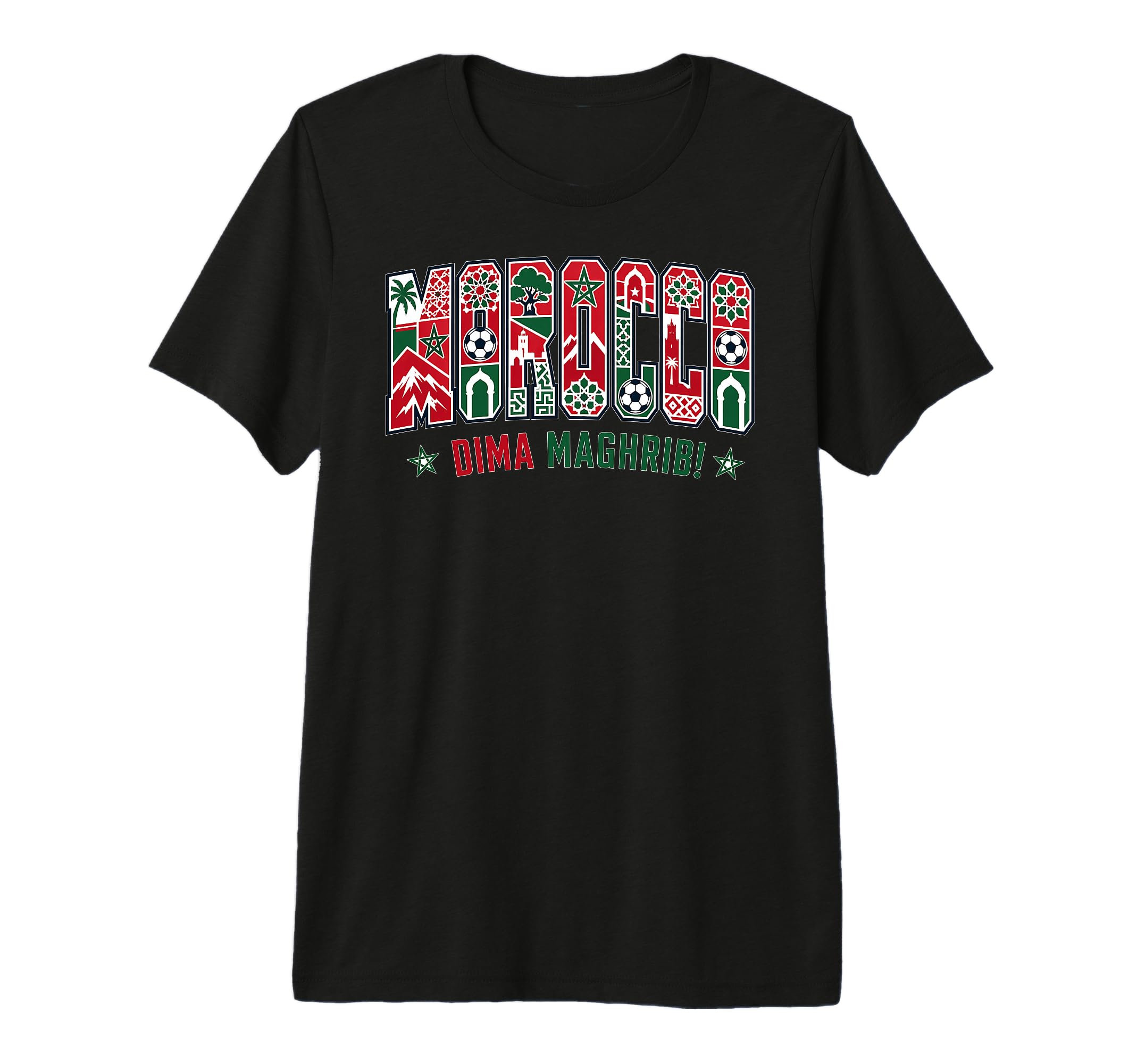 Morocco Soccer 2026 Moroccan Fans Tri T-Shirt - Custom Art Print Men Women - T-Shirt, Sweatshirt, Hoodie