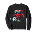 Funny Red Heart Soccer Player Sweatshirt - Novelty Apparel for Adults - T-Shirt, Sweatshirt, Hoodie