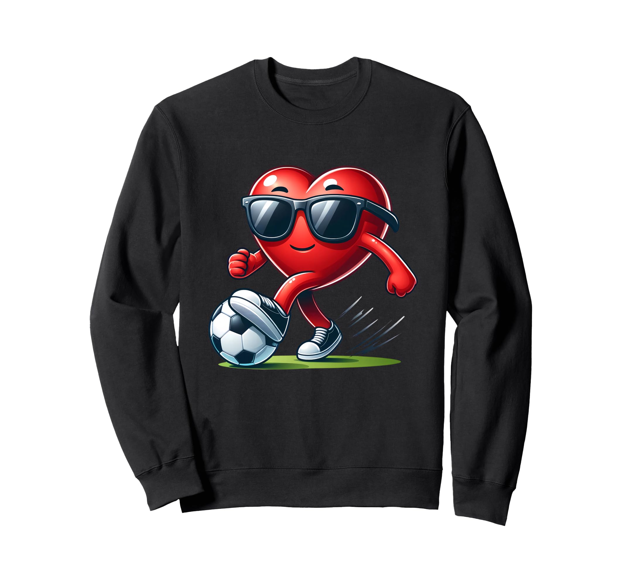Funny Red Heart Soccer Player Sweatshirt - Novelty Apparel for Adults - T-Shirt, Sweatshirt, Hoodie