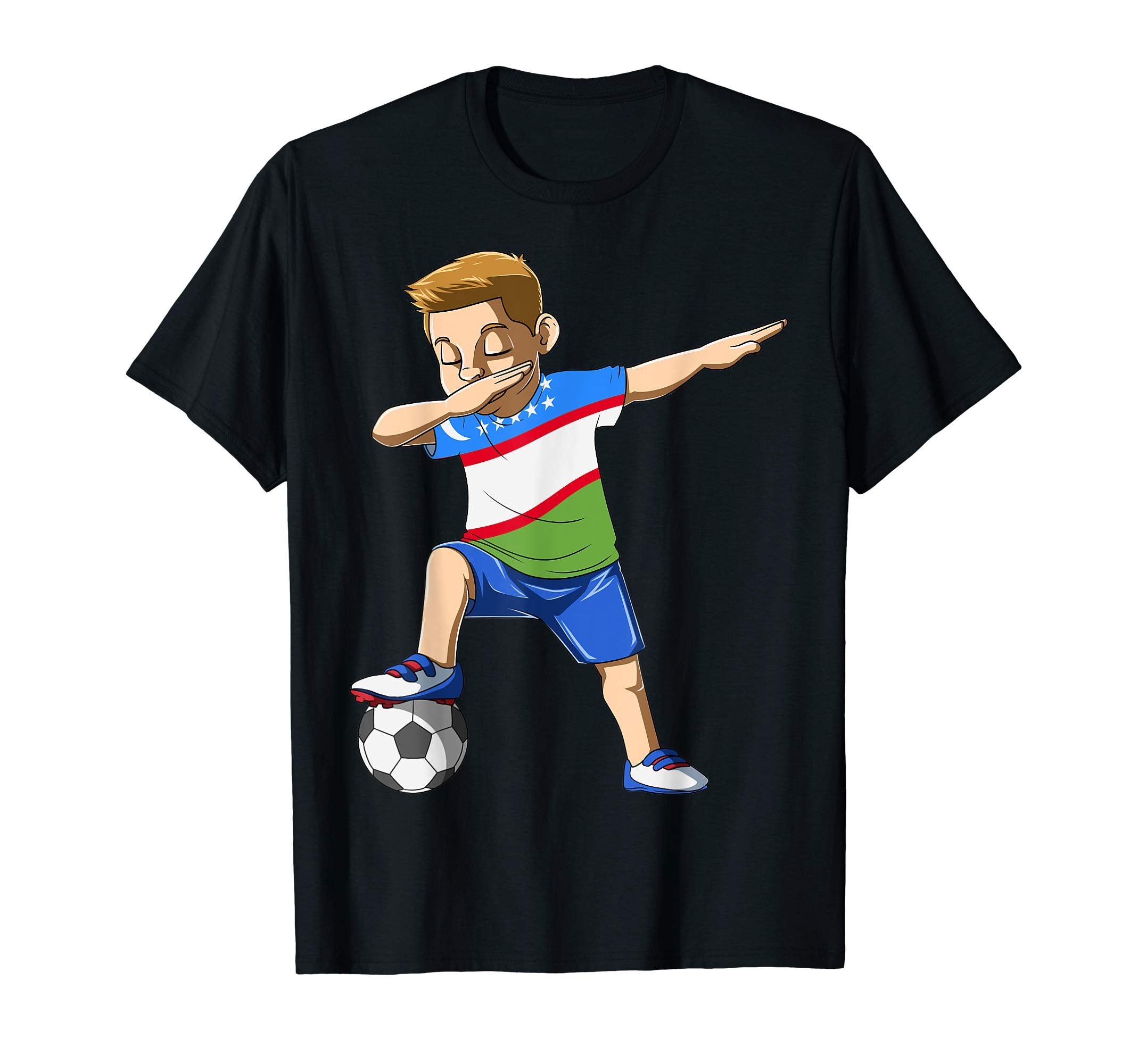 Dabbing Soccer Uzbekistan Jersey T-Shirt - Aesthetic Graphic Men Women - T-Shirt, Sweatshirt, Hoodie